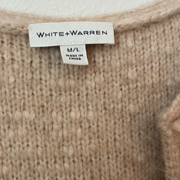 White + Warren Alpaca Open Front Knit Vest Jacket - Picture 3 of 5